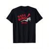 Мужская футболка Bada Bing, повседневная, черная, из хлопка, с красно-белым графическим принтом, дышащая, с круглым вырезом и коротким рукавом.