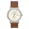 Часы мужские Signature Leather Strap Multifunction Cream Dial Quartz SKW6942