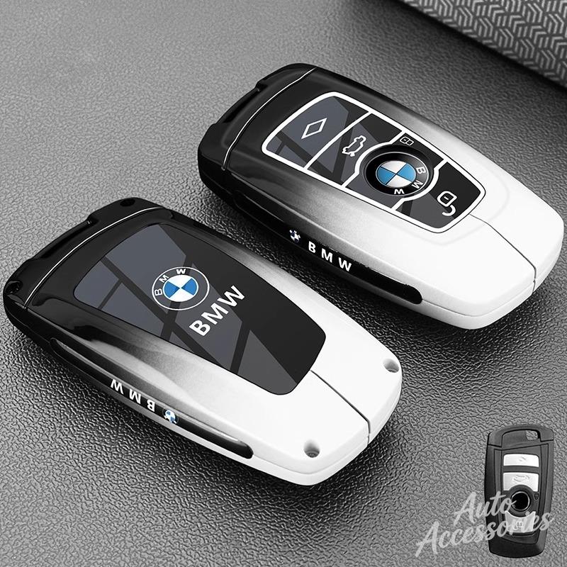 LLIT4 Metal Leather Car Key Case Cover Full Protection Shell For BMW 3 5 7 2 4 Series M Power X1 X2 X3 X4 X5 X6 X7 Keyring Accessories