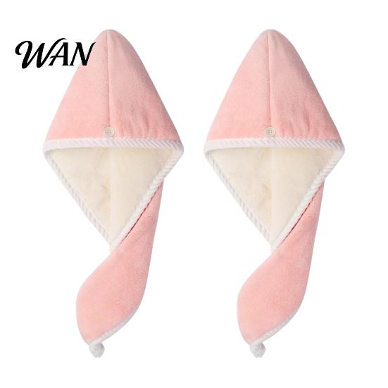 Gentle Hair Care Accessory Reversible Towel Wrap, Microfiber Turban with Button, Quick Dry, Absorbent Bath Cap Anti-frizz Drying for Women Long Thick