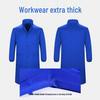 Thickened Blue Wear-Resistant Long Sleeve Lab Coat with Custom Print Logo for Labor Protection In Food Handling