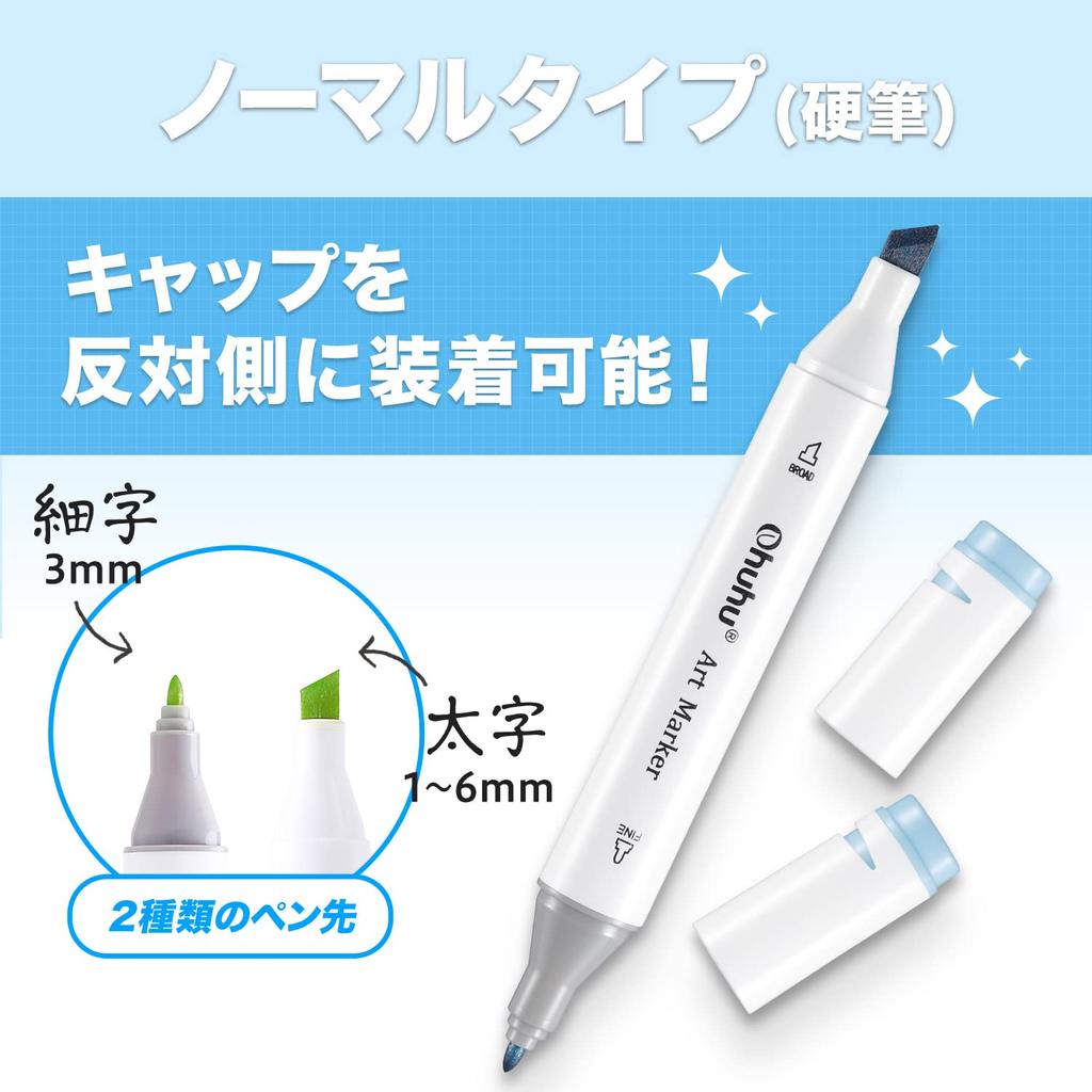 Ohuhu Иллюстрация 40 41 Толстый и тонкий маркер Professional Art Color Серия Oahu Маркеры, цвета, детали, концы, ручки, б/у, комиксы, алкоголь,