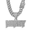 European American Hip-Hop MONEY Letter Diamond Pendant Cuban Necklace