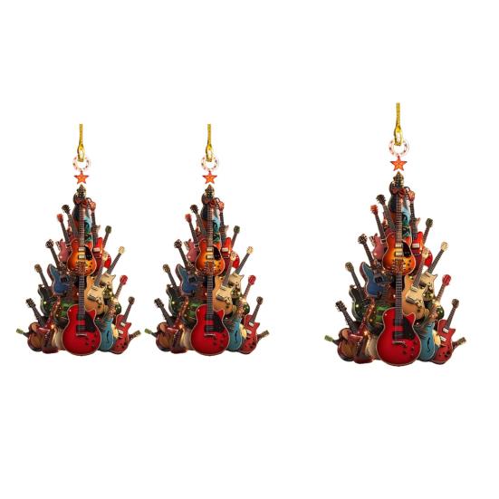 1/2 шт. гитара елочные украшения акриловые подвески с шнурком легко повесить гитара музыкальные инструменты украшения