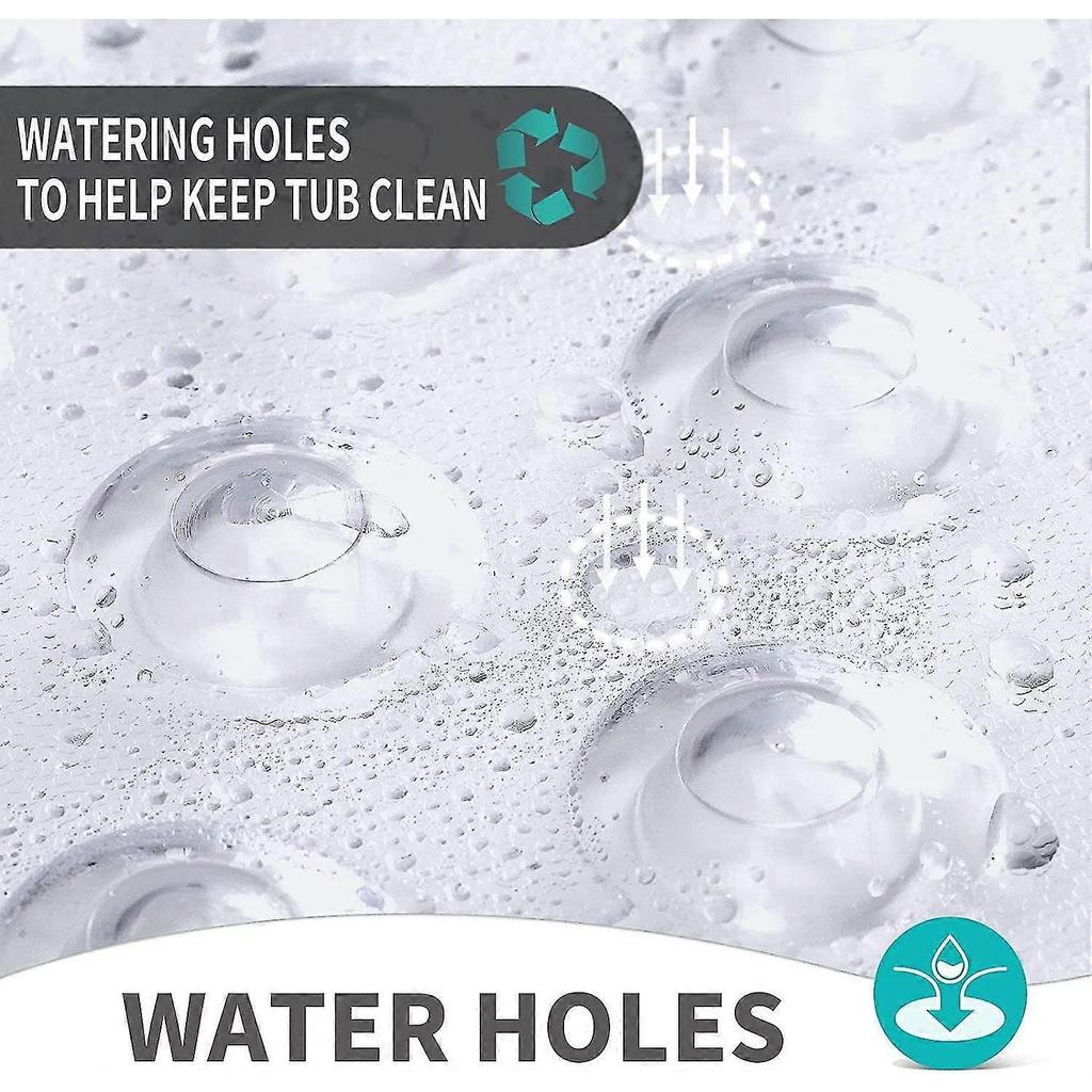 Bath Mat,non-slip Anti-mould Shower Mat,bathtub Mat With Suction Cup And Drain Holes,machine Washable,100 X 40cm Clear2pcs