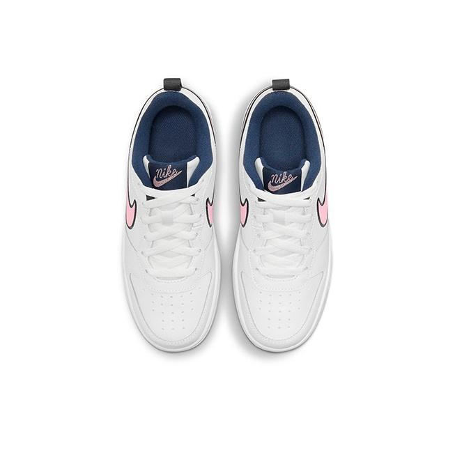 Nike Court Borough Low 2 SE Кожа Повседневные Удобные Нескользящие Легкие Амортизирующие Низкие Детские Кеды для Скейтбординга Детские кроссовки DB3090-100