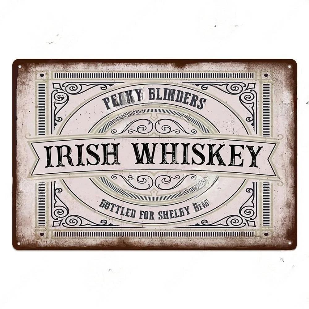 Vintage Bar Whisky Plaque Metal Club Tin Metal Logo Badge Girl Decor Garage Club Bar Men's Cave Bar Cafe Wall Decoration