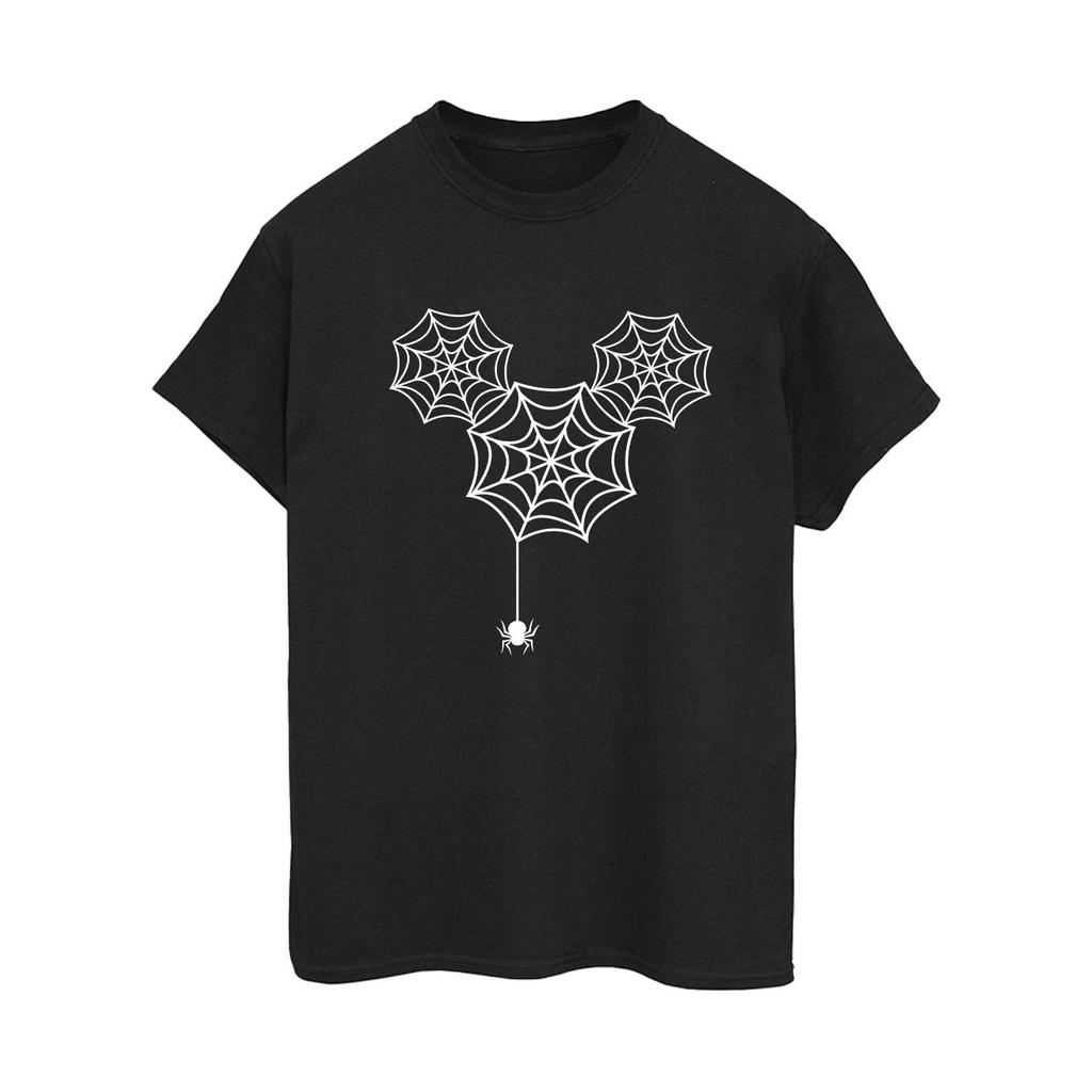 Disney Womens/Ladies Mickey Mouse Spider Web Head Cotton Boyfriend T-Shirt