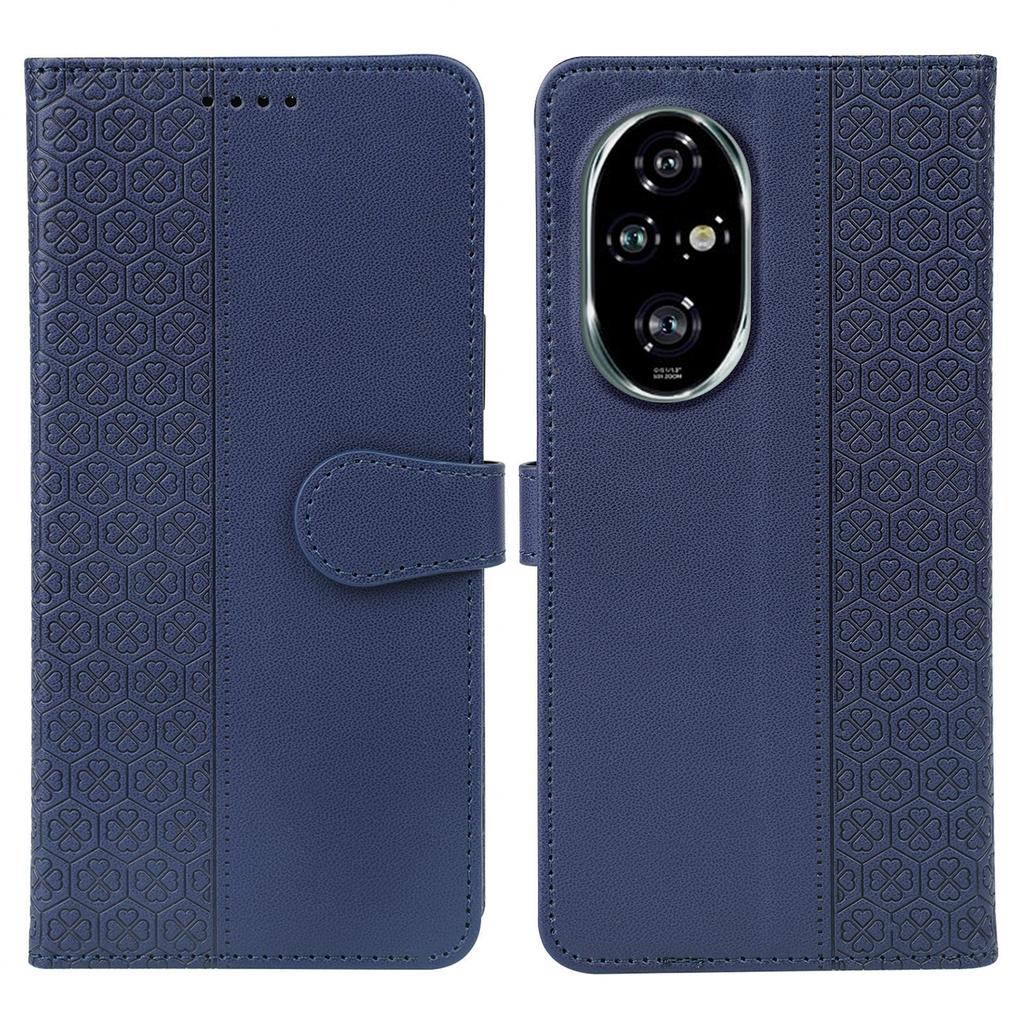 For Honor 200 Pro 5G Case Magnetic Clasp Four Leaf Clover Leather Phone Cover