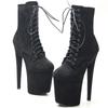 New Design Sexy 20cm Extreme High Heel Shoes Platfrom Round Toe Erotic Lap Dancing Ankle Boots