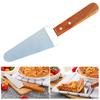 Cake Spatula Wooden Handle Stainless Steel Triangle Spatula Durable Comfortable Grip Cheese Pizzas Shovel for Home