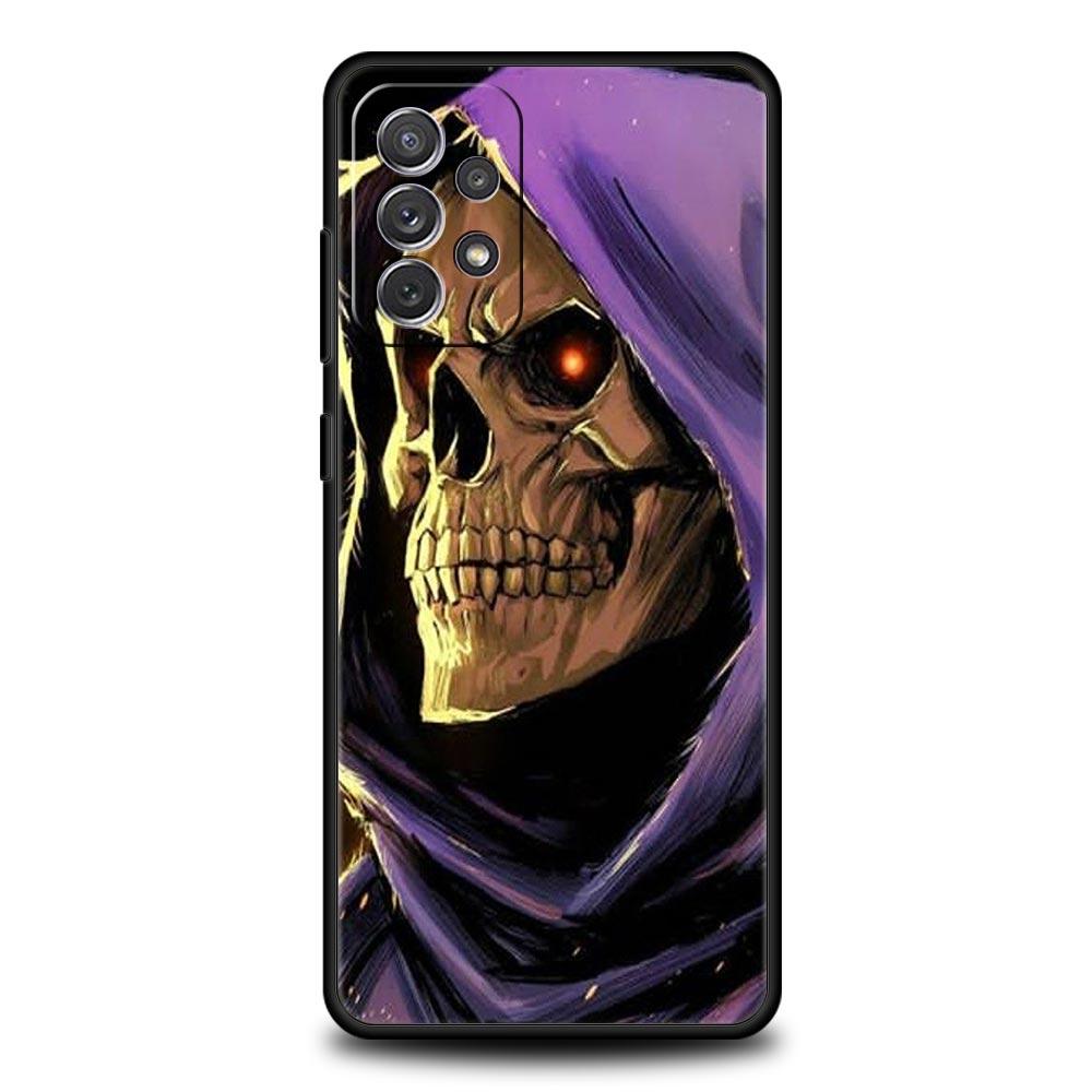 Grim Reaper Skull Skeleton Phone Case for Samsung Galaxy A51 A71 A21S A12 A11 A31 A52 A41 A32 A23 A33 A53 A73 A03S A13 5G Cover
