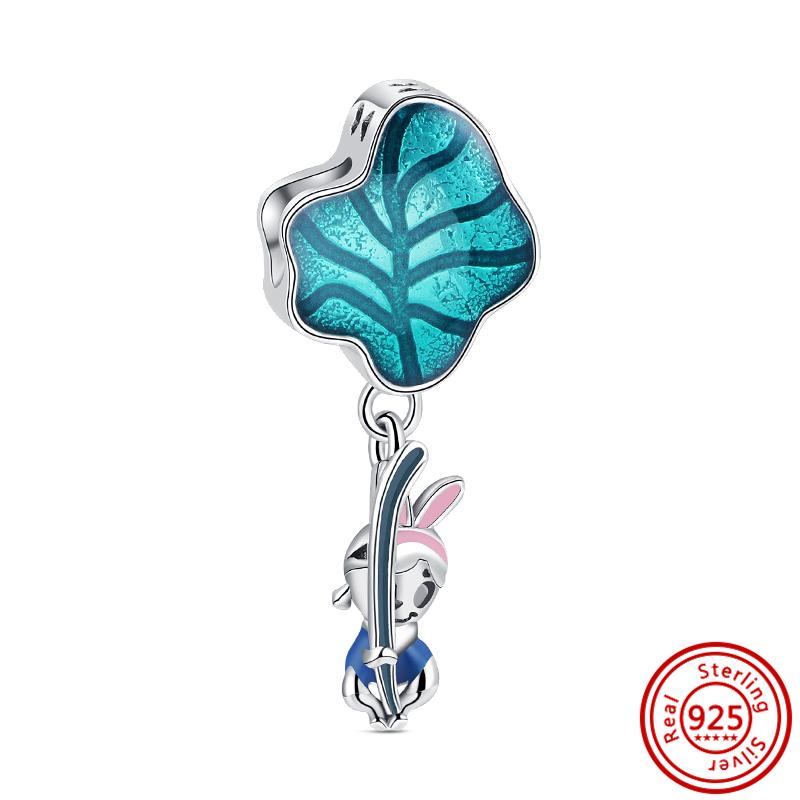 S925 серебро лист лотоса птица замок кулон пчела-бабочка дерево тонкие бусины подходят оригинальный браслет-подвеска DIY ювелирные изделия