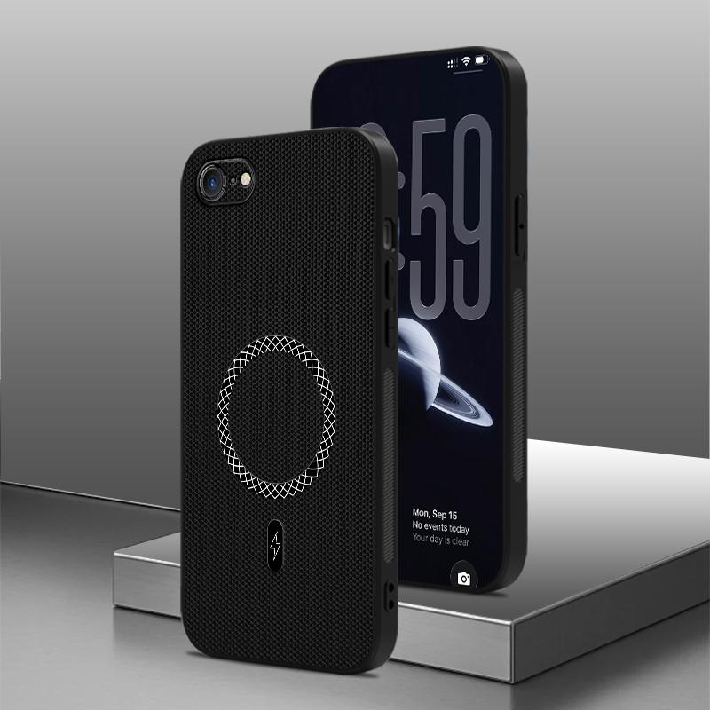 Чехол для iPhone 7 8 SE 2020 2022 с 3D-текстурой кожи, беспроводной зарядкой, противоударный, магнитный