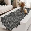 Versatile Coffee Table Runner Spider Web Runner, Black Lace Gothic Party Decor Cobweb for Halloween Dining Decoration Decorative Cover