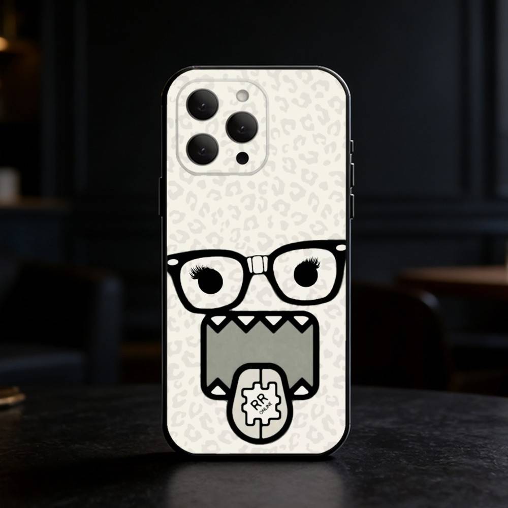 Милый Чехол для Телефона Domo-kun Чехол для Телефона Силиконовый черный Мягкий Для IPhone 17,16,15,14,13,12,11,SE,Plus Pro Max