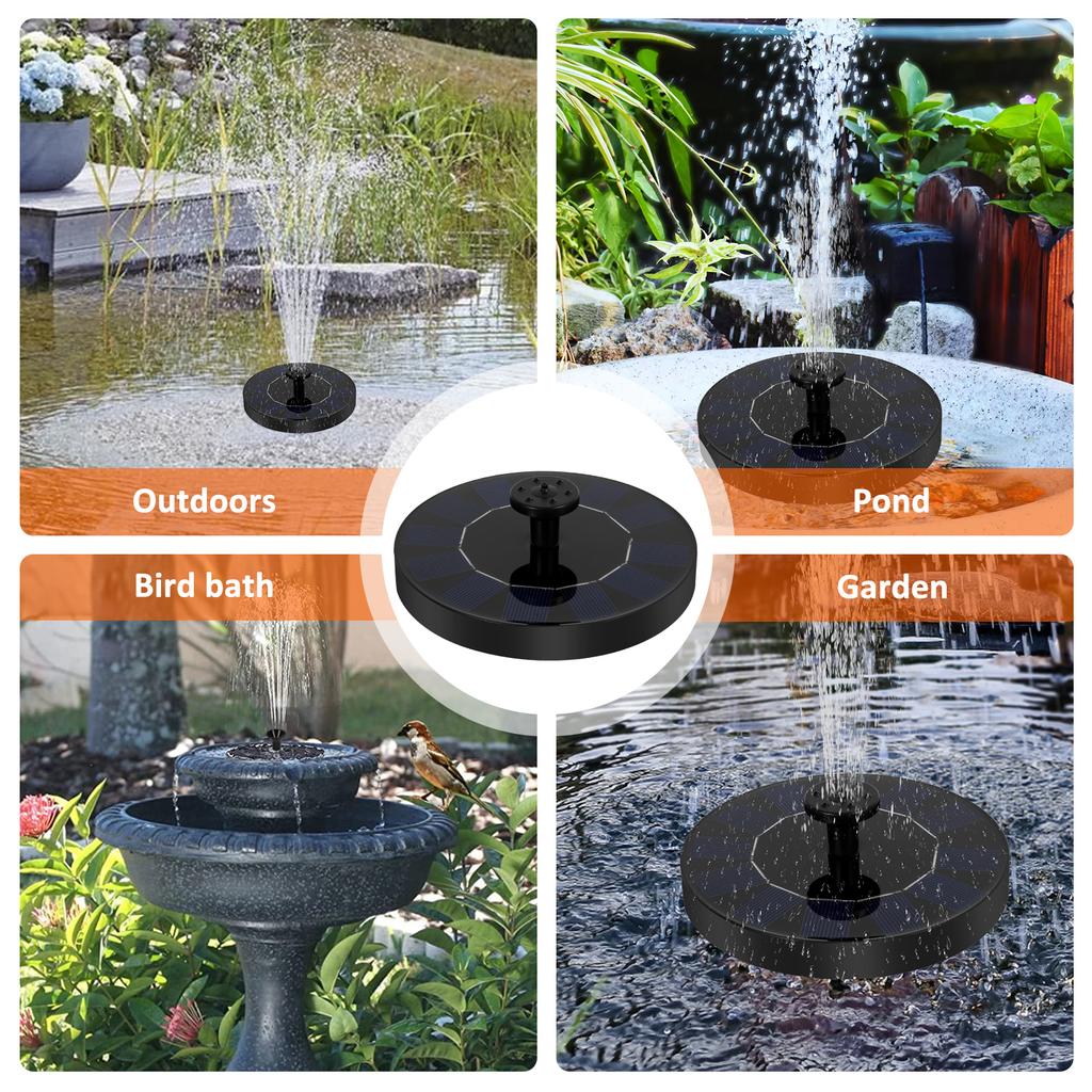 Диаметр 13/18 см Солнечный фонтан ABS Плавающий насос-фонтан с 4 стилями фонтана Наружный солнечный прудовый насос для украшения сада