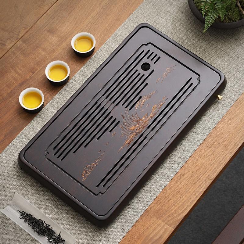 GIANXI Chinese Tea Ceremony Bamboo Tea Tray Tea Table Dry Brew Tea Table Decoration Storage Tray Coffee Tea Set Tea Sea Drainage