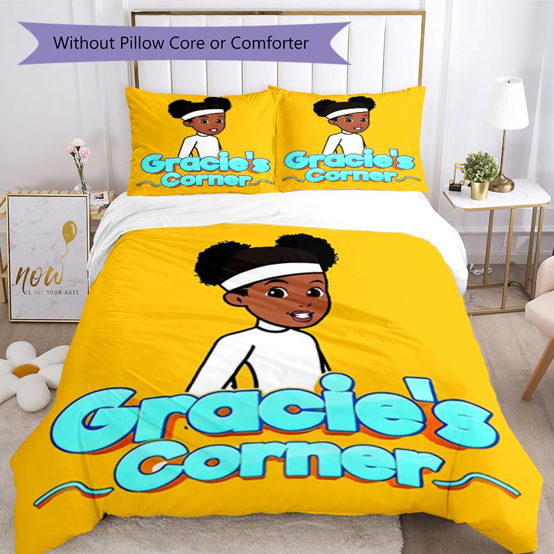 3pcs Gracie's Corner pattern bedding set duvet cover set includes duvet cover &pillowcases, perfect all season bedroom decoration & gift