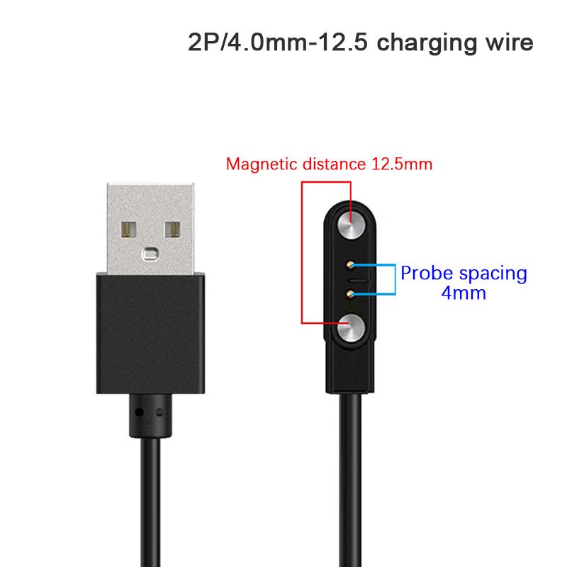 2-пиновый сильный магнитный зарядный кабель USB-зарядная линия шнур веревка Черный Белый Цвет Совместим с умными часами Универсальный