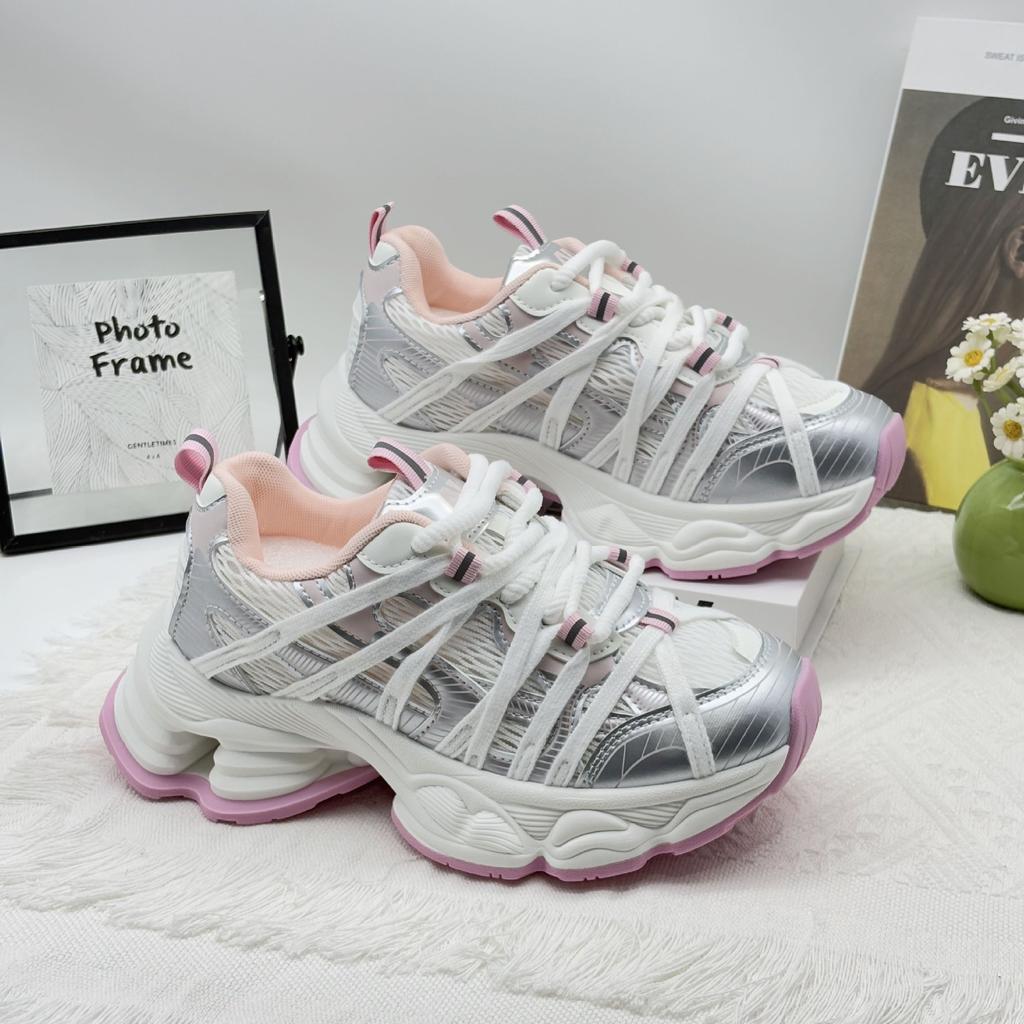 Платформенные кроссовки «папины кроссовки» женские 2025 лето новые тонкая сетка дышащие легкие с небольшой высотой повседневные спортивные туфли