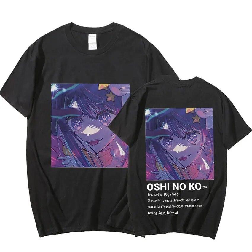Japanese Anime Oshi No Ko Tee Shirt Unisexga Kawaii Ai Hoshino Graphic T-Shirt Unisex WoUnisex Aesthetics 100% Cotton T-Shirts Streetwear