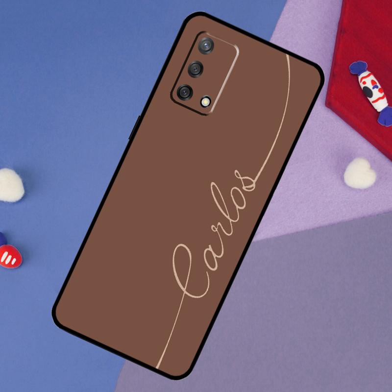 Чехол с персонализированным именем с монограммой для OPPO A98 A78 A58 A18 A96 A76 A16 A15 A17 A77 A5 A9 A74 A94 A52 A72 A53S A54S A57S