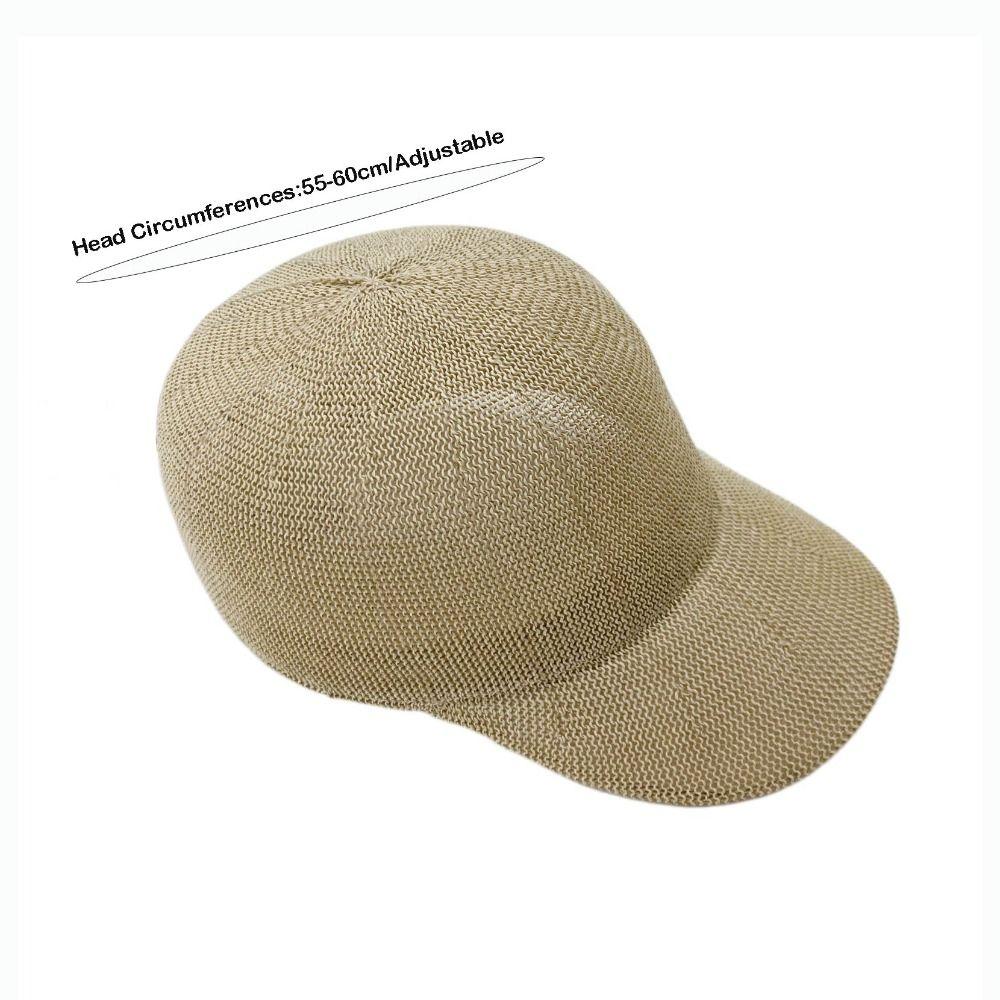 Breathable Mesh Baseball Cap Solid Color Paper Sun Hats Fashion Straw Baseball Cap  Unisex