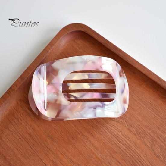 Women Hair Claw Flat Round Shape Strong Grip Bendable Teeth Curved Design Hair Clip Back Head Large Clip Hair Accessory