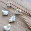 Cartoon Chopsticks Rest Ceramic Spoons Fork Rack Vivid Duck Shaped Chopsticks Holder Kids Adults