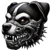 Black T Shirt with Dog Head Mechanical Design for Casual Wear