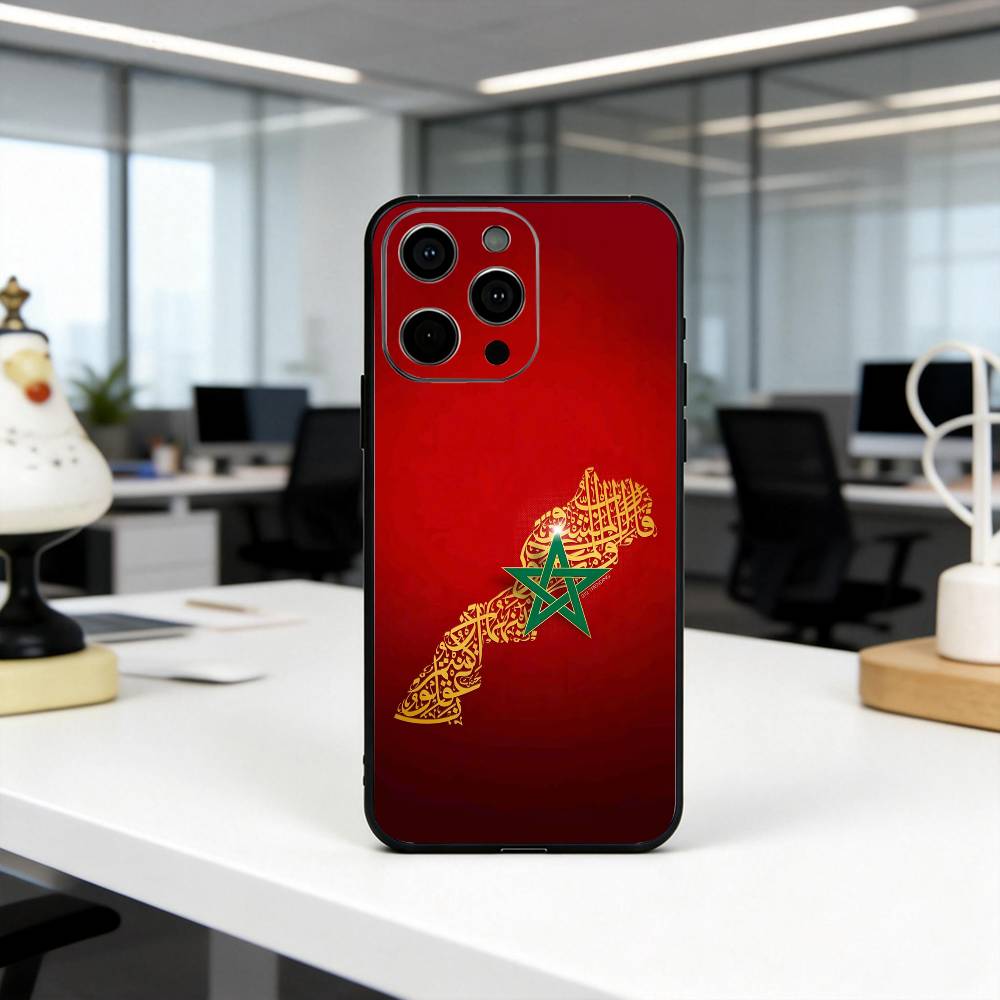M-Марокко F-Флаг АРТ Чехол для телефона Для iPhone 17, 16,15,14,13,12,11 Plus,Pro Max, Другие Мягкий Черный Чехол