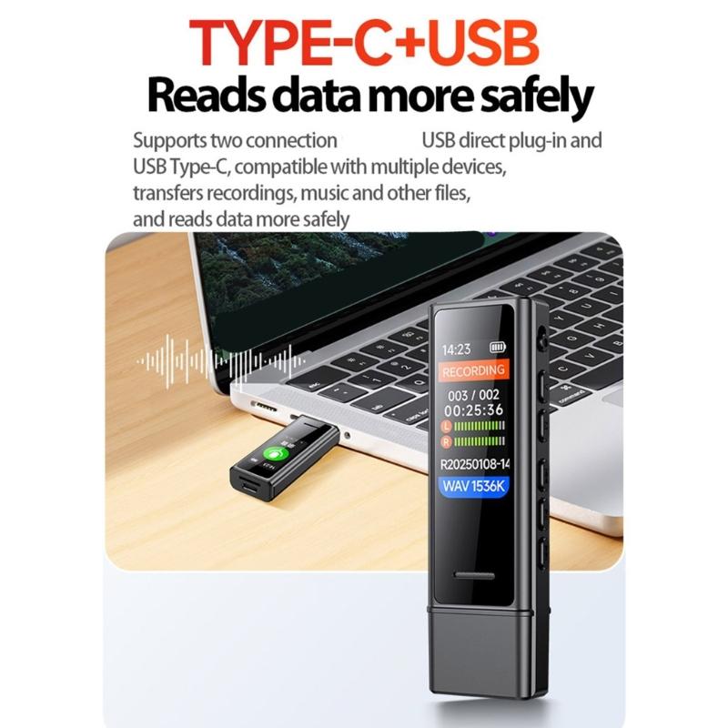 USB Карманный Диктофон с Голосовой Активацией MP3 Плеер Профессиональное Шумоподавление Цифровое Устройство для Записи Звука