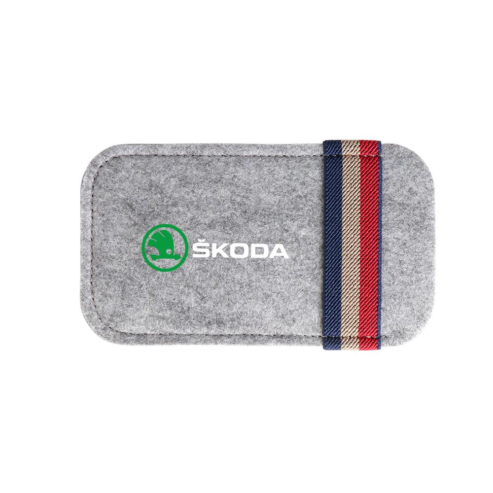 CGI1 1Pcs Car Sunglasses Organizer Bags Sun Visor Glasses Storage Clip For Skoda S Octavia Rapid Fabia A7 Superb KAMIQ Roomster VRS
