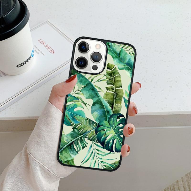 Зеленый лист Монстеры Чехол для телефона Для iPhone 17 Air 16 pro max 15 14 plus 12 13 Защитная крышка coque