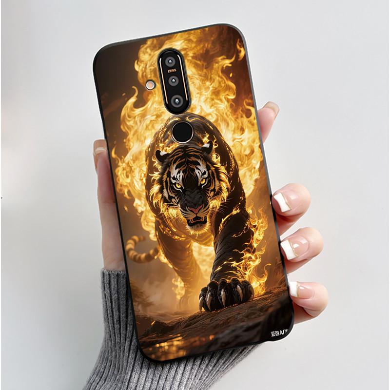 Чехол для телефона Nokia 8.1 Plus / Nokia X71, Чехол для телефона, Узор «Обширные луга с красивыми полевыми цветами», Мягкий черный чехол, Защита от царапин