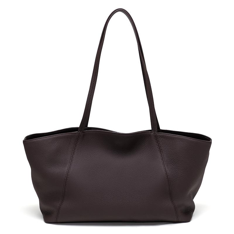 2026 Hot Winter New Women Genuine Cowhide Tote Bag Large Capacity Versatile Daily Commuter Handbag Fashion Single Shoulder Crossbody Bag
