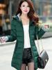 Mid-length Cotton-padded Jacket Women's Winter New Gloves Slim-fit Hooded Women's Down Padded Jacket