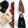 Elegant Knitted Neck Scarf for Daily Wear Fashion Windproof Neck Warmer Chunky Yarn Shoulder Wrap for Women Student