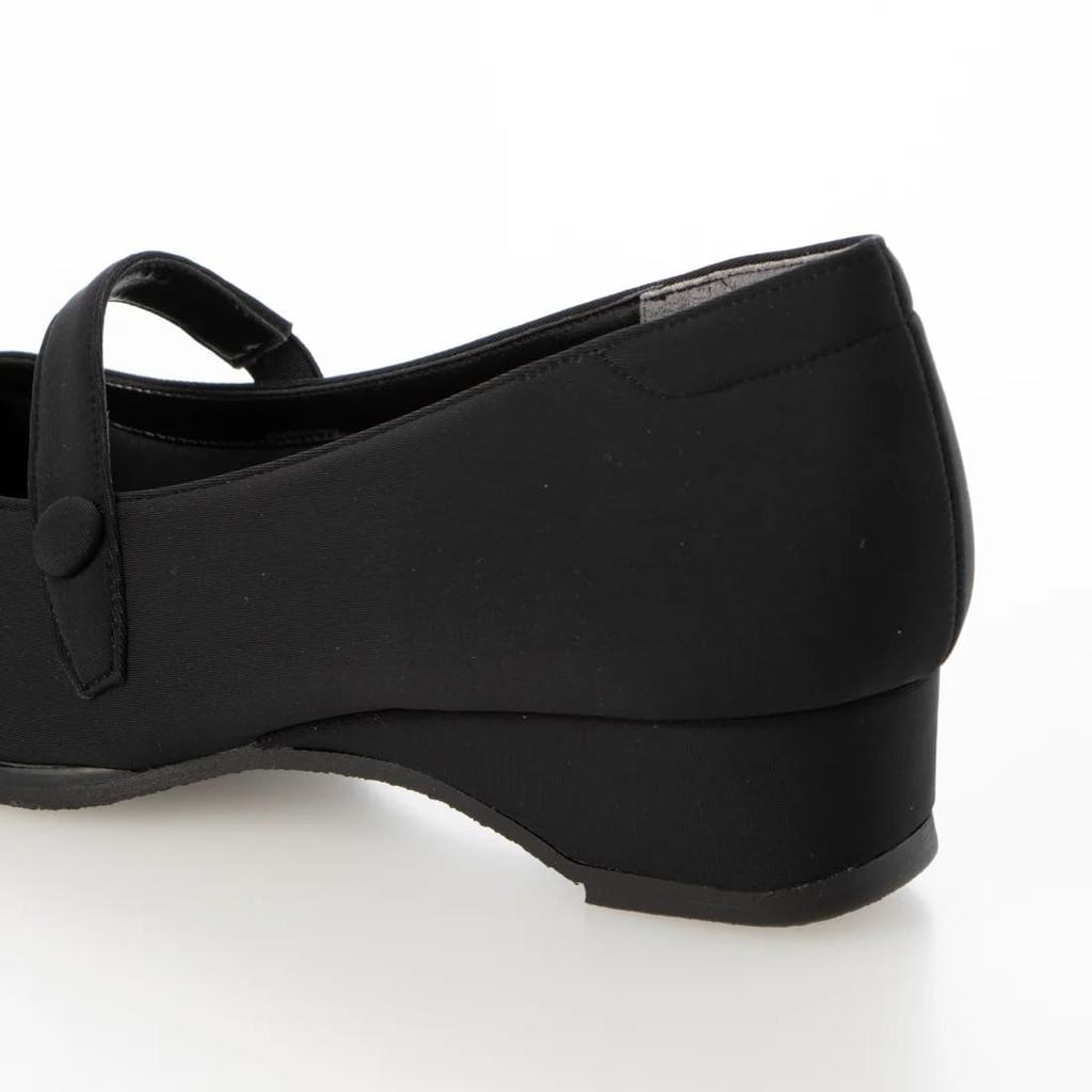 Formal pumps for with silent arch suitable for formal occasions shoe numerical women, black, strap, water-repellent finish, heel, support, (106915)