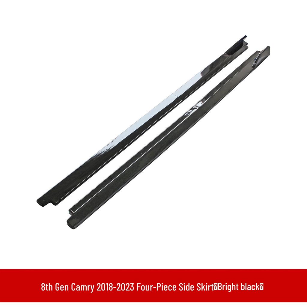 Обвес для Toyota Camry 8-го поколения 2018-2023: Пороги, Передний сплиттер, Губа, Боковой спойлер, Верхний спойлер.