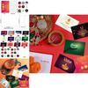 Diwali Theme Greeting Card Kit With Envelopes And Festive Stickers For Event Decoration