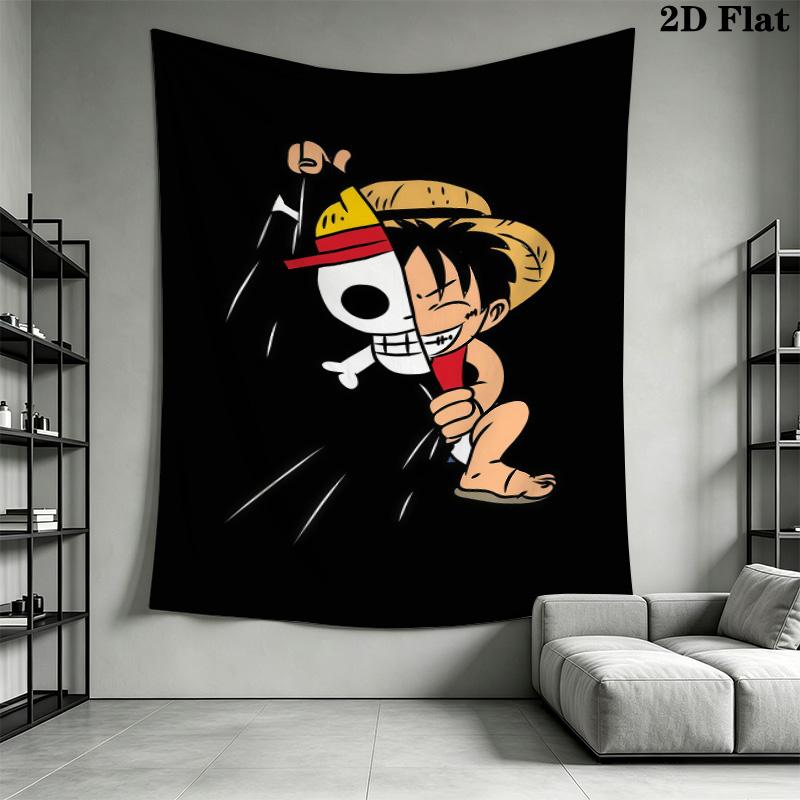 Тканевое панно с Манки Д. Луффи из One Piece Эстетичное настенное панно Печатный тканевый плед Декоративные панно для спальни гостиной Домашний декор