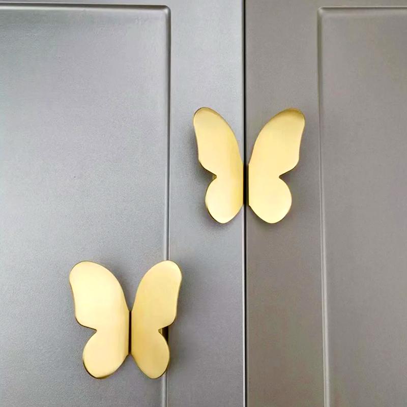 2 шт. Крючок для шкафа Кухня Мебель для дома Бабочка Дверная ручка Декор Ручка для ящика Латунная ручка Гардероб Комод