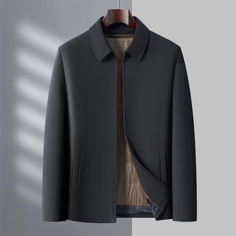 Lapel Jacket Men Autumn and Winter Middle-aged Business Thickened Thermal Liner Detachable Dad Down Jacket Men