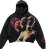 New Spot Sports Hoodie Harajuku Dark Washed Printed Sweater Couple Street Clothing Hoodie