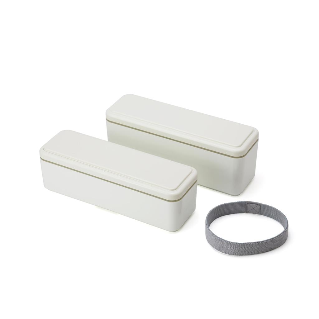 Ланч-бокс Miyoshi Seisakusho серии Integrated Ice Fit, Белый x Пакет GEL-COOL, Узкий, S+L, Белый, 0101-0099