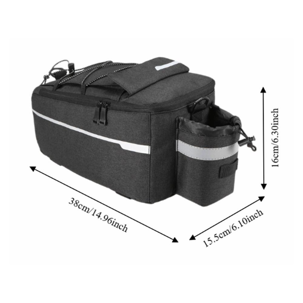 Insulated Bicycle Rear Rack Bag with Reflective Stripes Bike Trunk Bag Bike Rear Seat