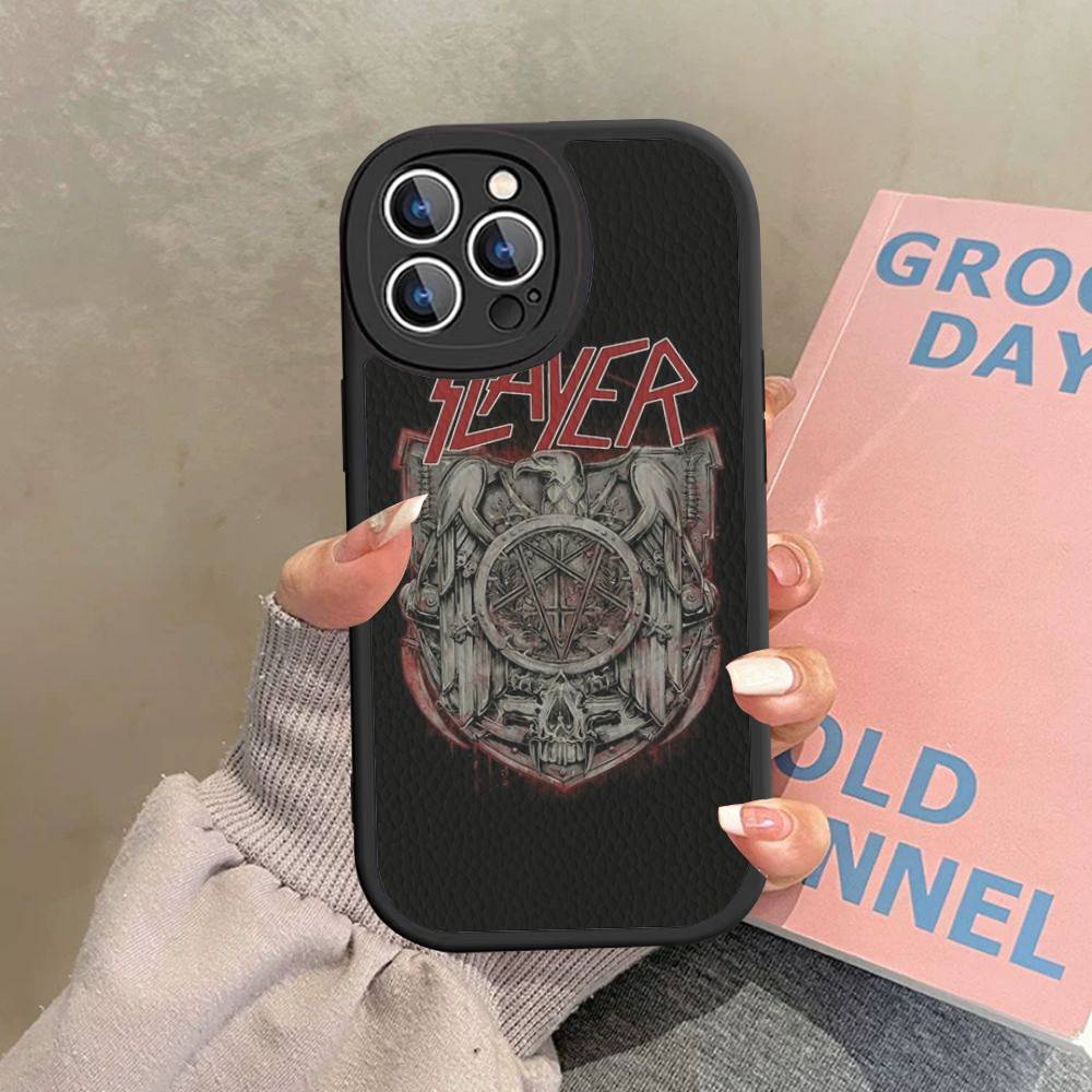 1 шт. Чехол для телефона Heavy Metal S-slayer Hard Leather для IPhone 16 15 14 13 12 Mini 11 14 Pro Max Xs X Xr 7 8 Plus Fundas
