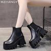 Women Platform Ankle Boots High Heels Leather Shoes Designer Chunky Fad Motorcycle Bootas 2024 Trend Winter Goth Botas De Mujer